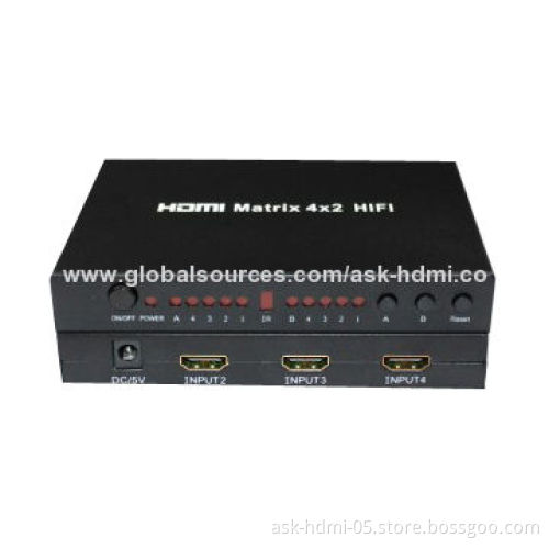 4 signal to 2 display 1080p HDMI matrix switch